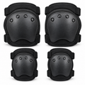 Set Aftermath Tactical SOCOM negro con dos rodilleras y dos coderas sobre fondo blanco