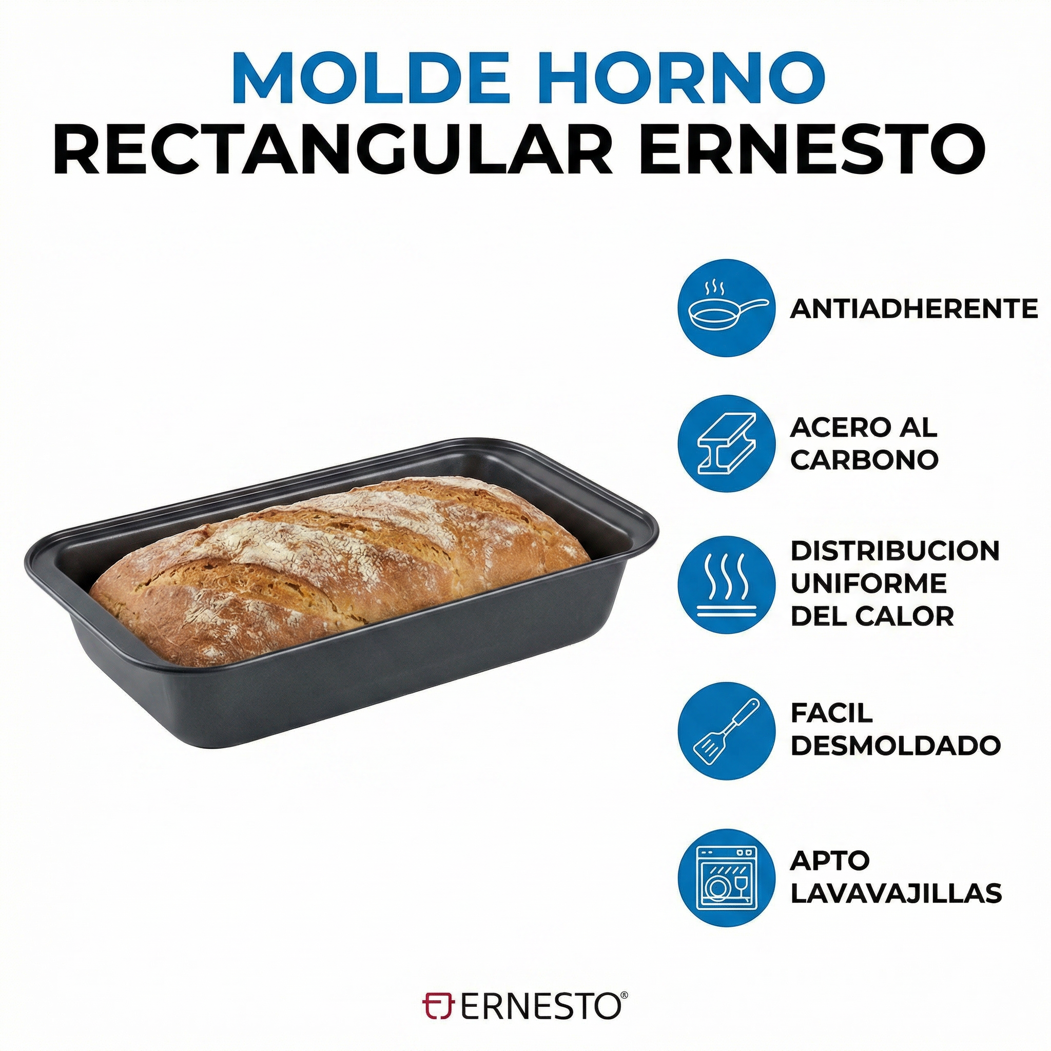 Molde Horno Rectangular Ernesto Antiadherente