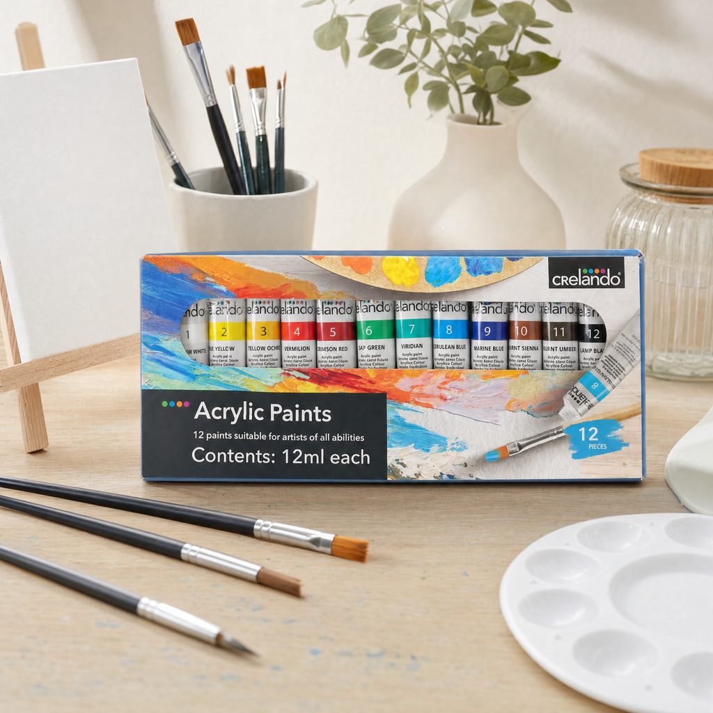 Crelando Set de 12 Pinturas Acrílicas de 12 ml