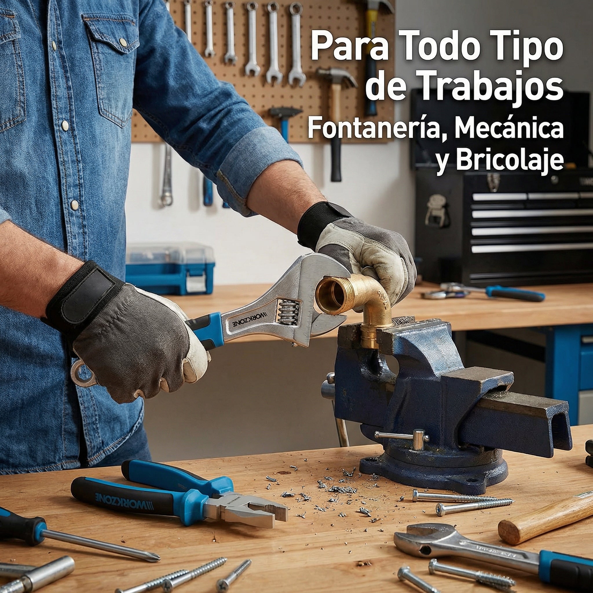 Pack Alicate de Corte 160mm + Llave Ajustable 200mm | Workzone