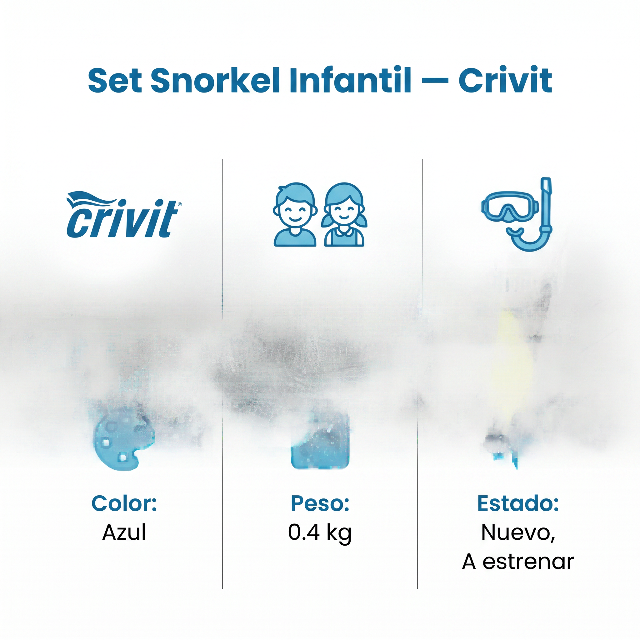 Set de Snorkel Infantil Crivit — Gafas + Tubo para Niños | Azul