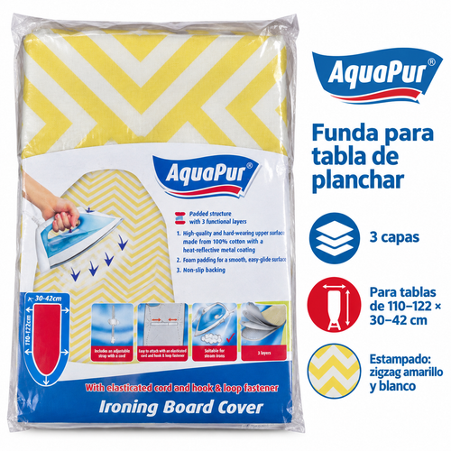 Funda AquaPur amarilla: tres capas para tablas de 110–122 por 30–42 cm