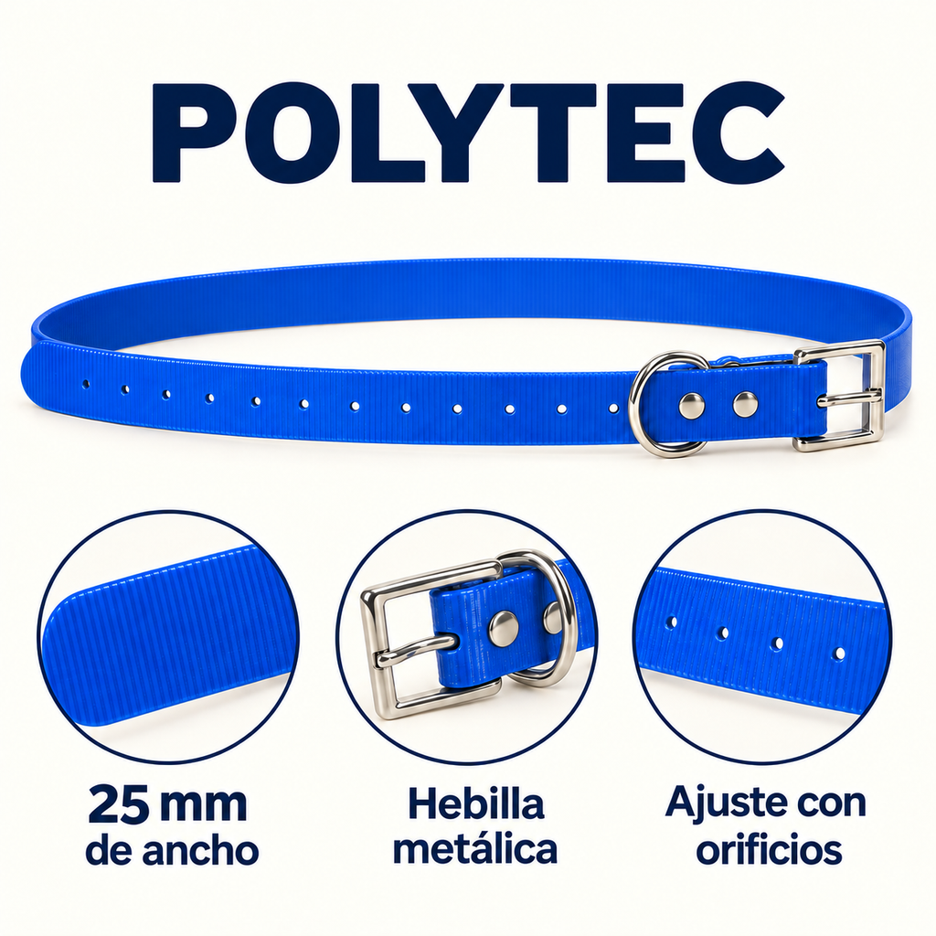 Collar Arcea Polytec 25 mm · Azul: características y ancho de 25 mm