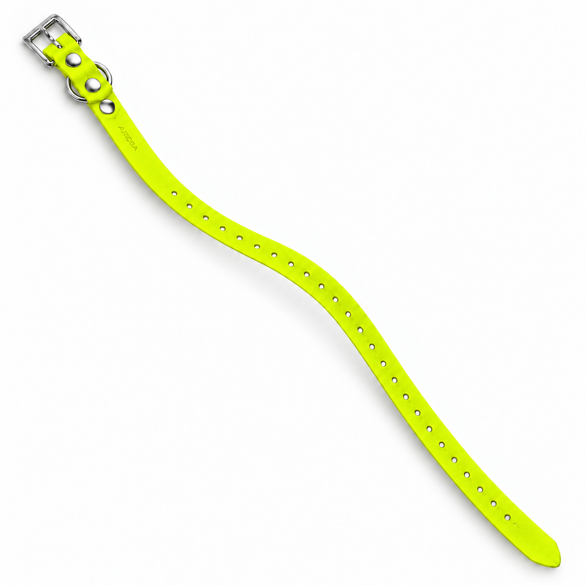 Collar Arcea Polytec de 16 mm amarillo fluorescente sobre fondo blanco