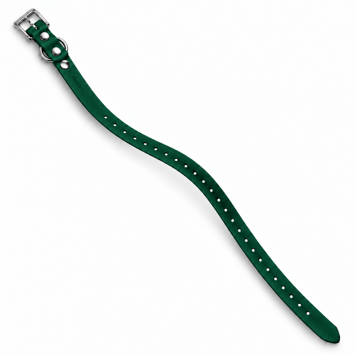 Collar Arcea Polytec de 16 mm verde oscuro sobre fondo blanco