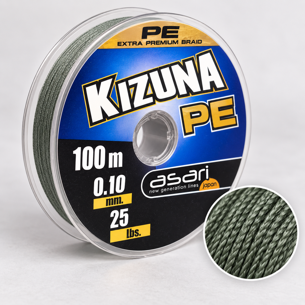 Detalle del trenzado Asari Kizuna PE 0,10 mm 100 m 25 lb