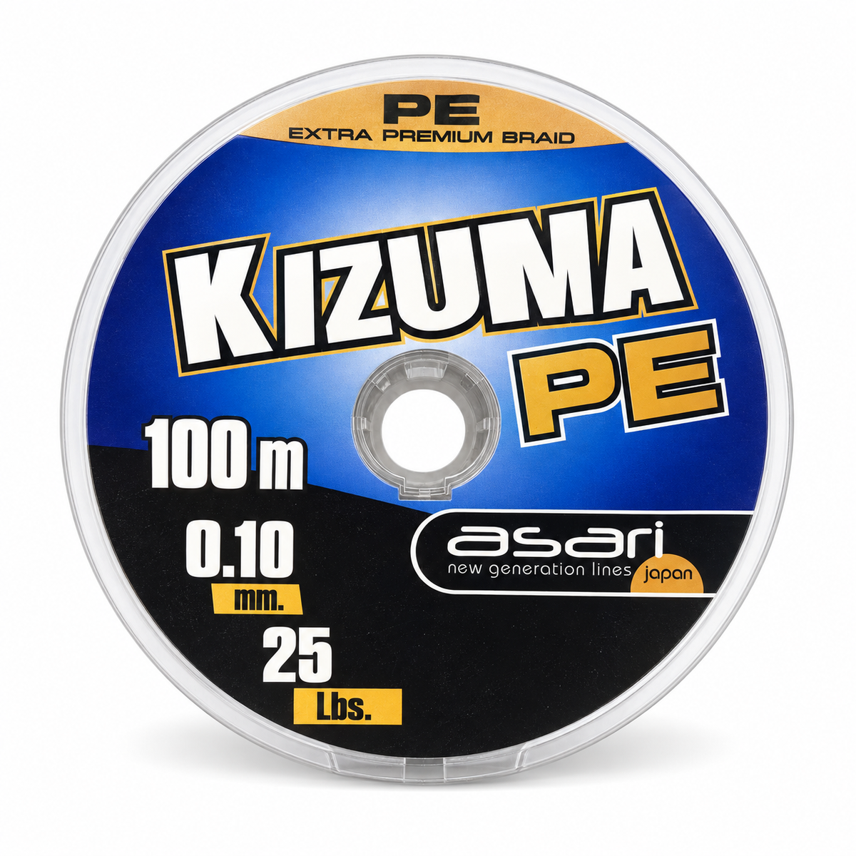 Asari Kizuna PE 0,10 mm 100 m 25 lb sobre fondo blanco