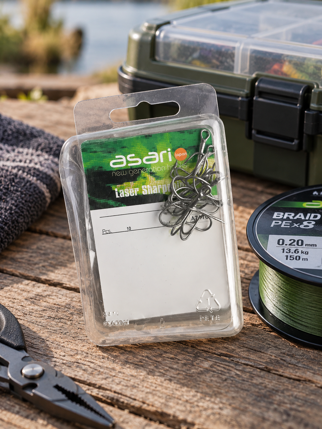 Asari Laser Sharp, 10 anzuelos, en ambiente de pesca