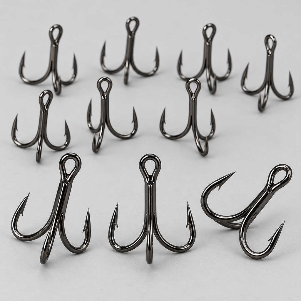 Asari Universal Treble 1/0, detalle de anzuelos triples