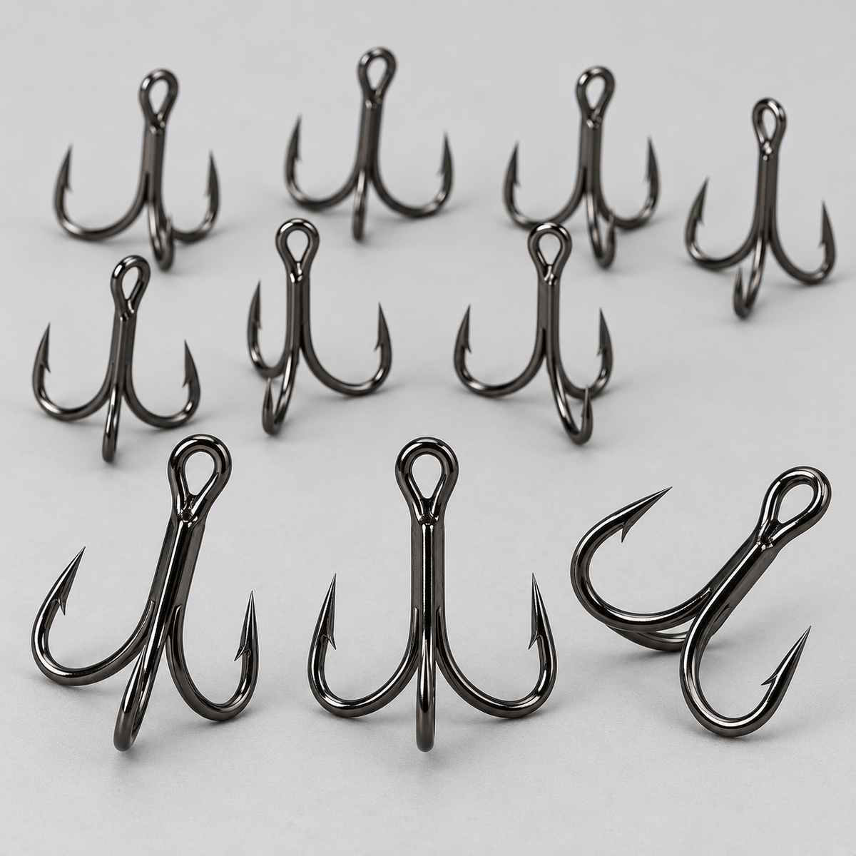Asari Universal Treble 1/0, detalle de anzuelos triples