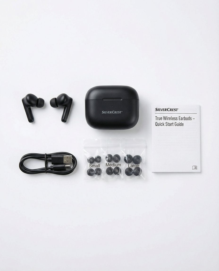Auriculares Inalámbricos Bluetooth True Wireless con Estuche de Carga - SilverCrest