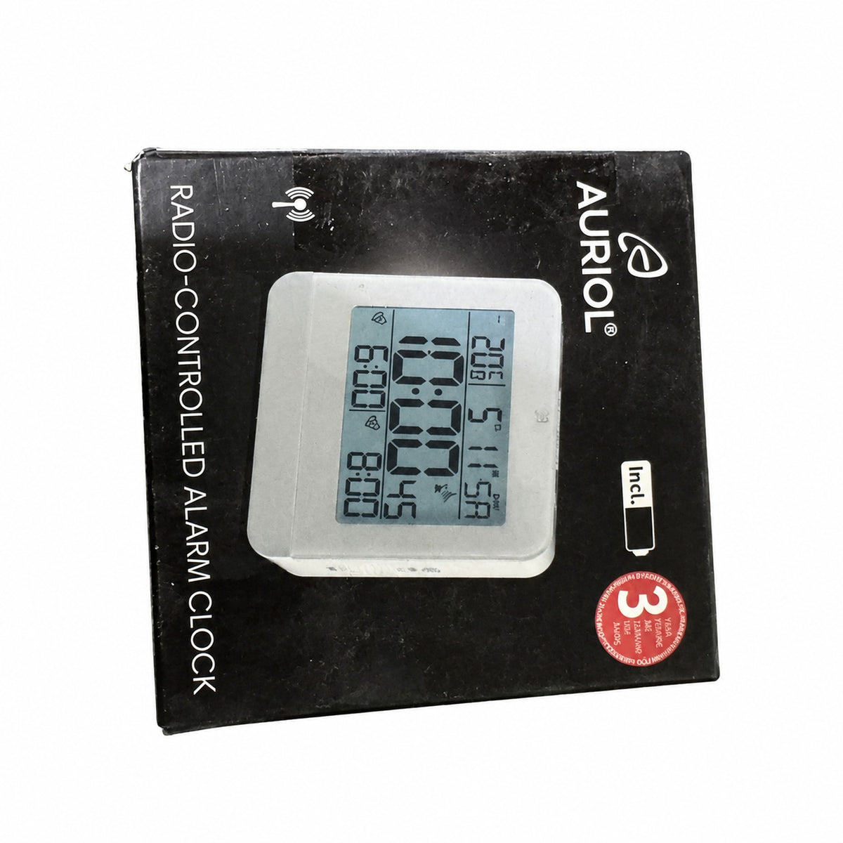 AURIOL despertador radiocontrolado blanco, caja original