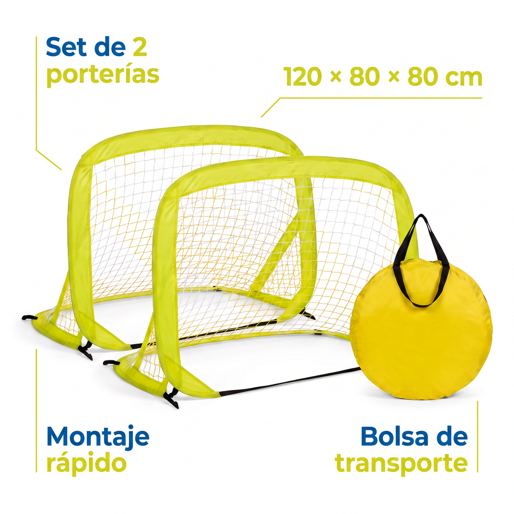 Derbystar Set 2 Porterías Fútbol Pop-Up 120 × 80 × 80 cm