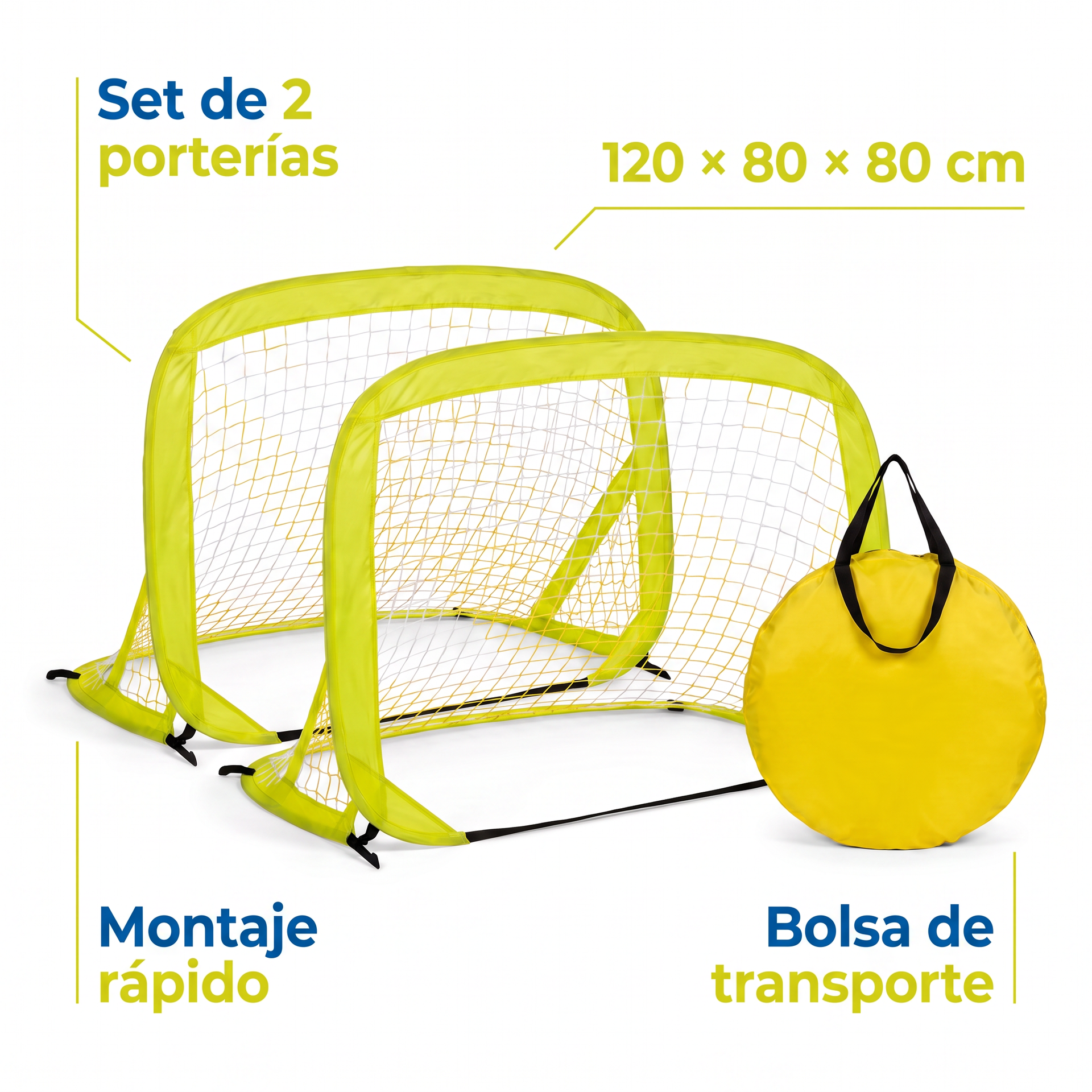 Derbystar Set 2 Porterías Fútbol Pop-Up 120 × 80 × 80 cm