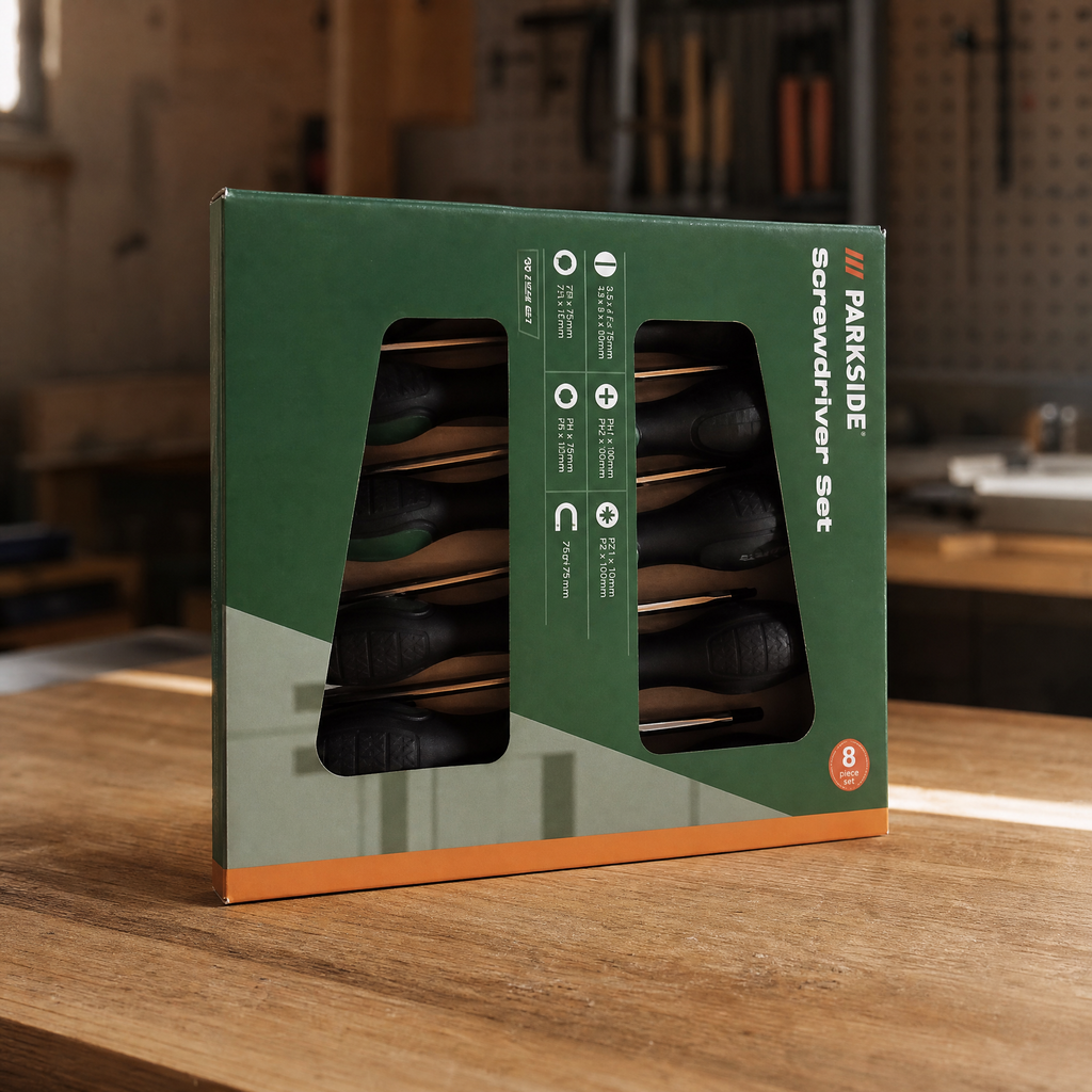 Parkside juego de destornilladores en caja expositor con ventana