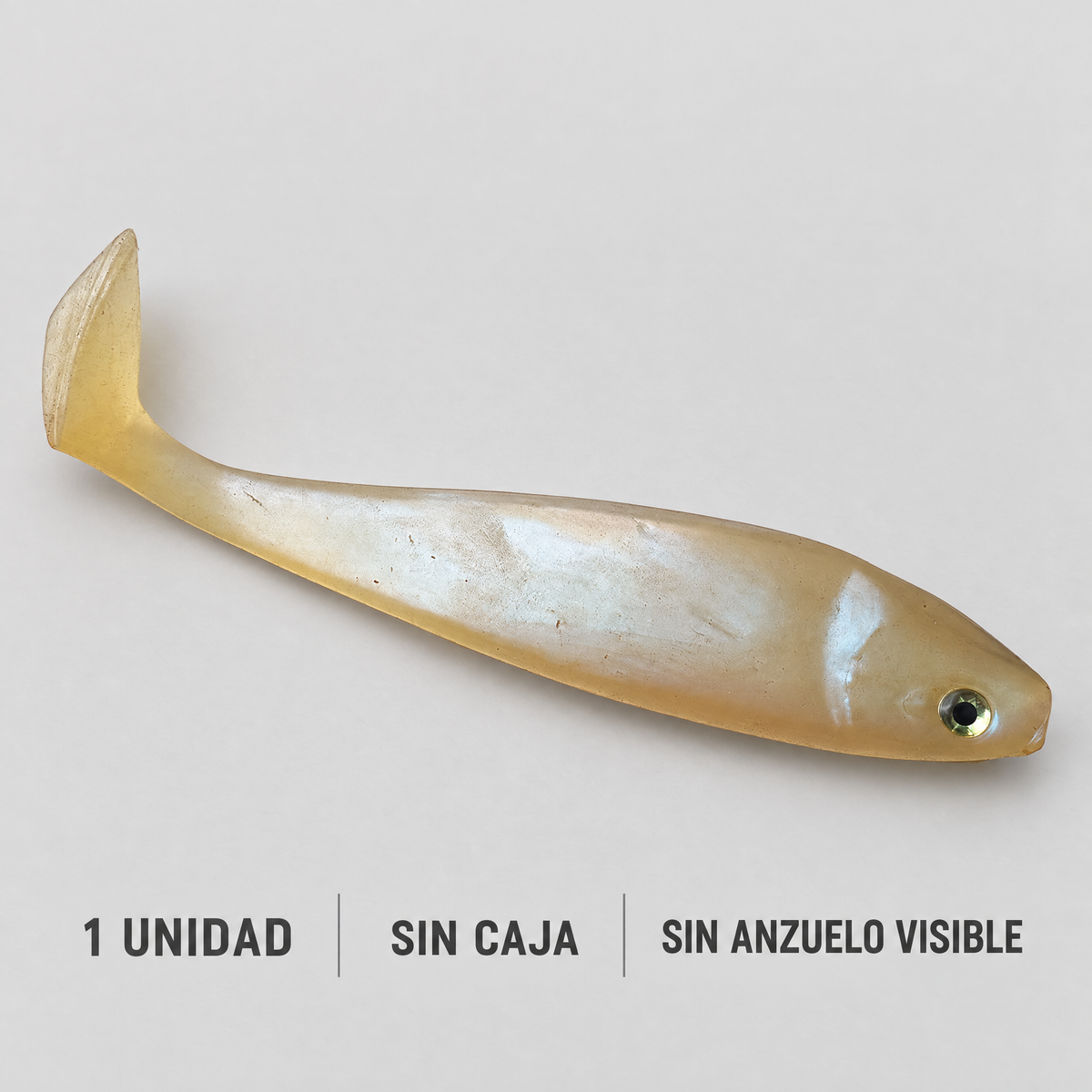 Señuelo blando translúcido usado · 1 unidad