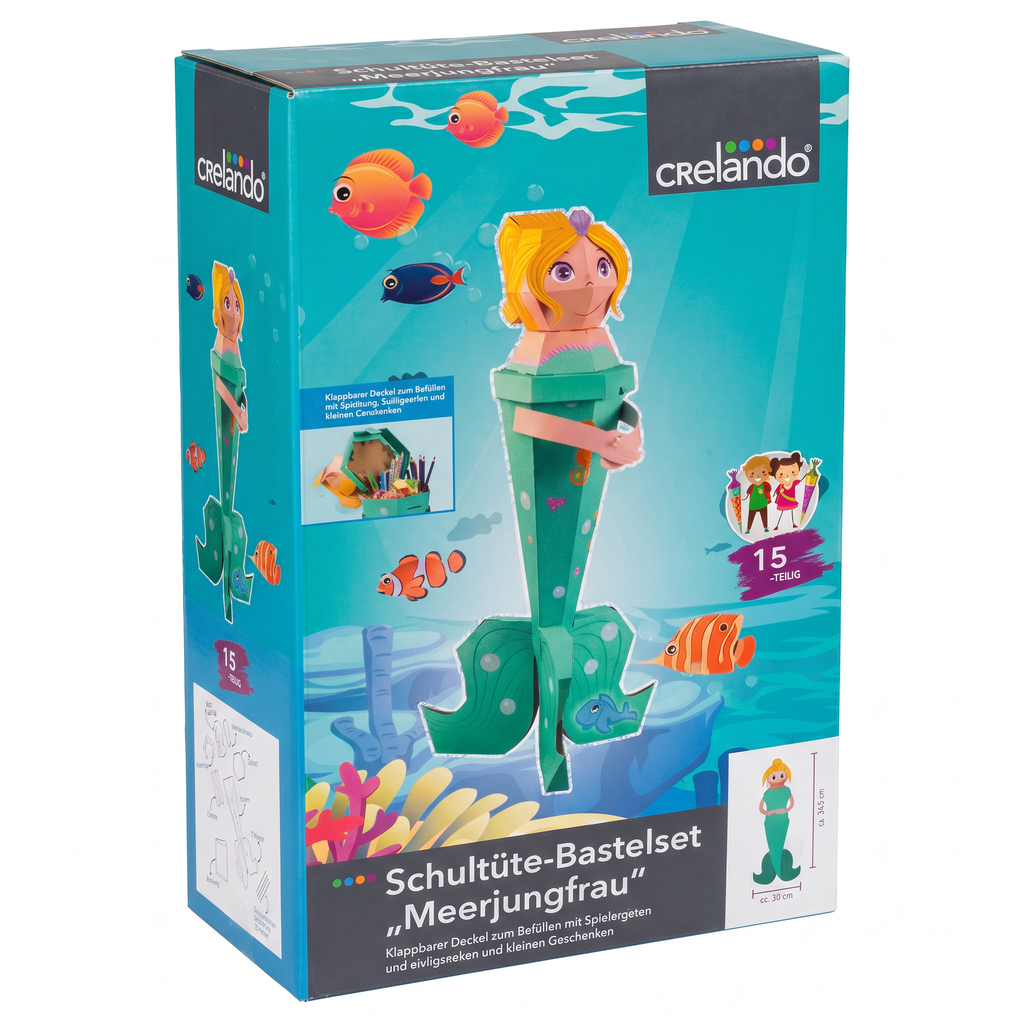 Crelando Set Manualidades Cono Escolar Sirena 15 Piezas