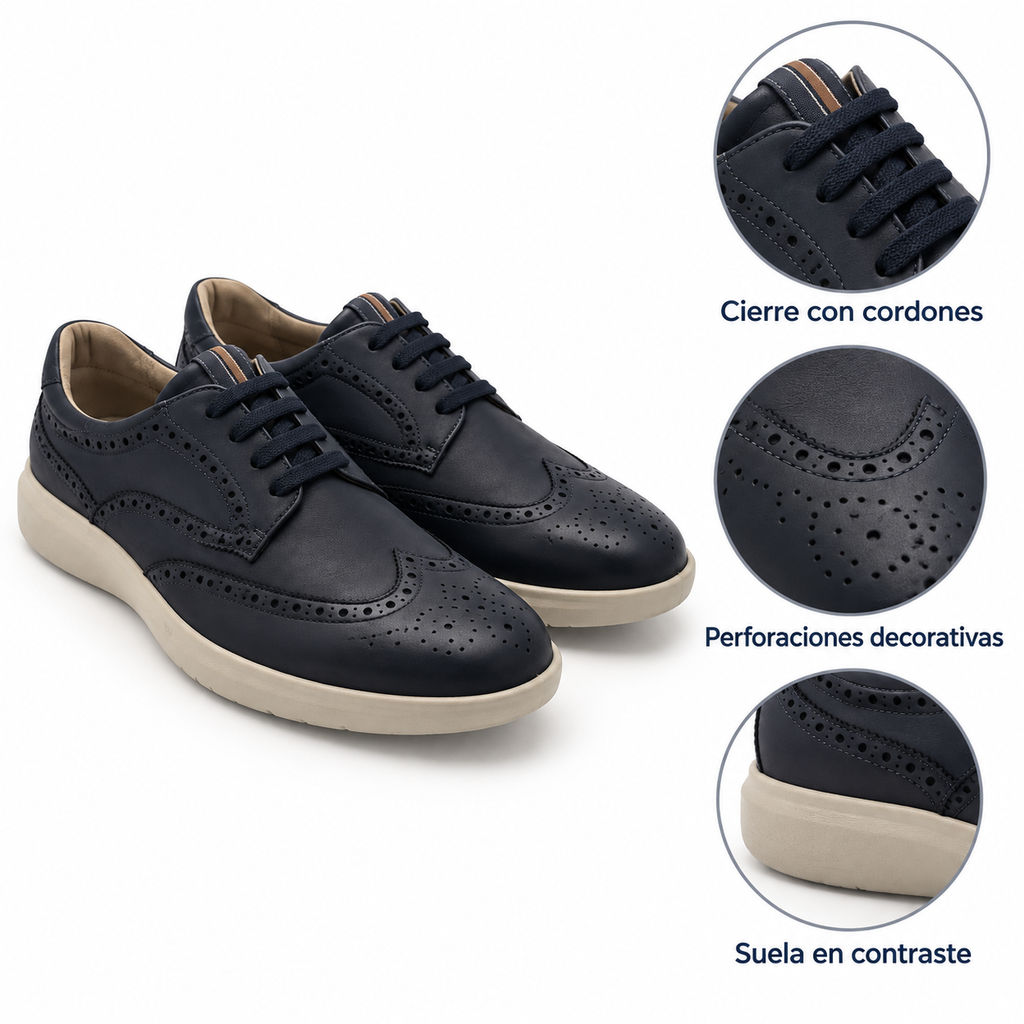 Características visibles de los zapatos Baerchi 1401S azul marino