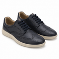 Zapatos blucher Baerchi 1401S azul marino para hombre sobre fondo blanco
