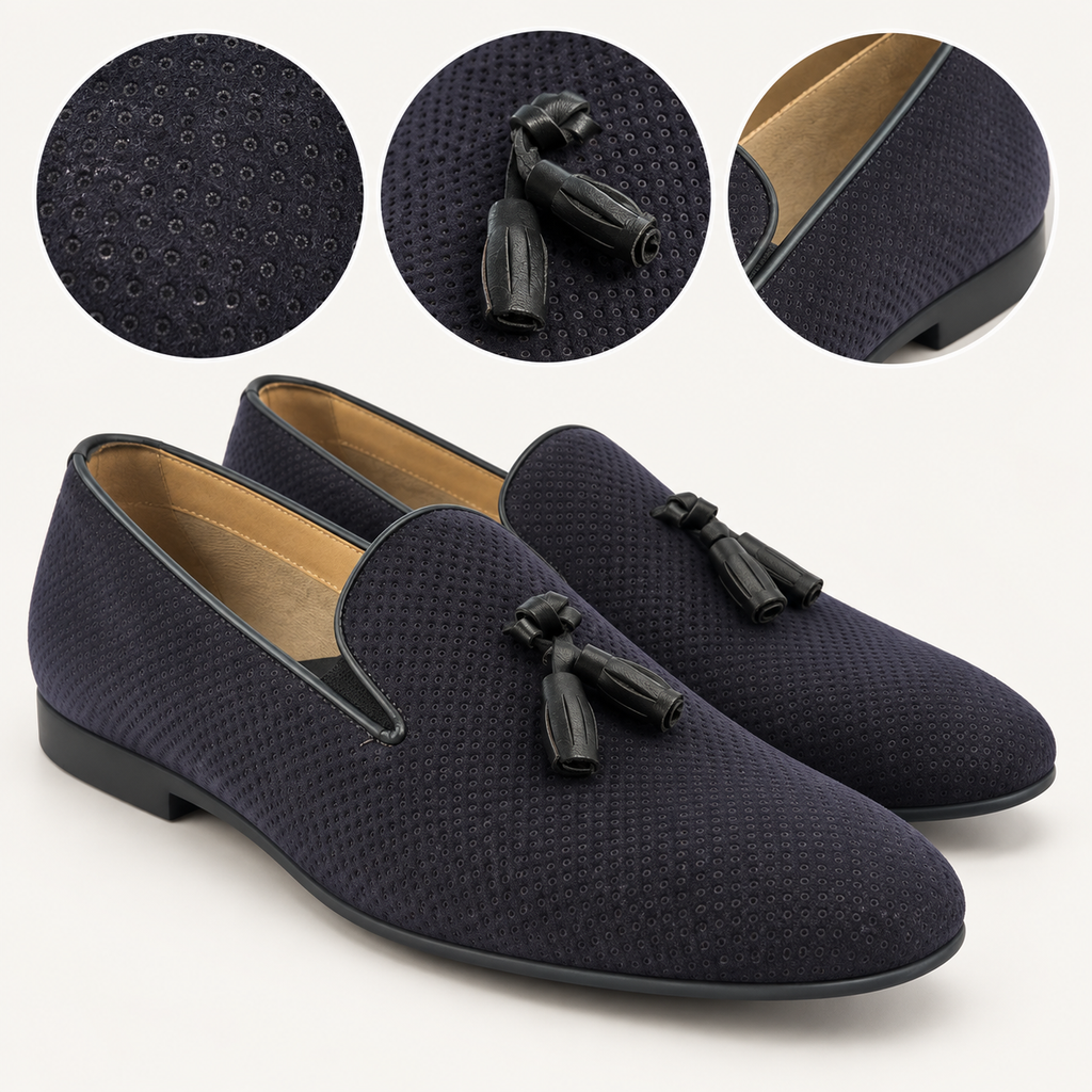 Detalles de los mocasines Baerchi 2302 Puntos azul marino