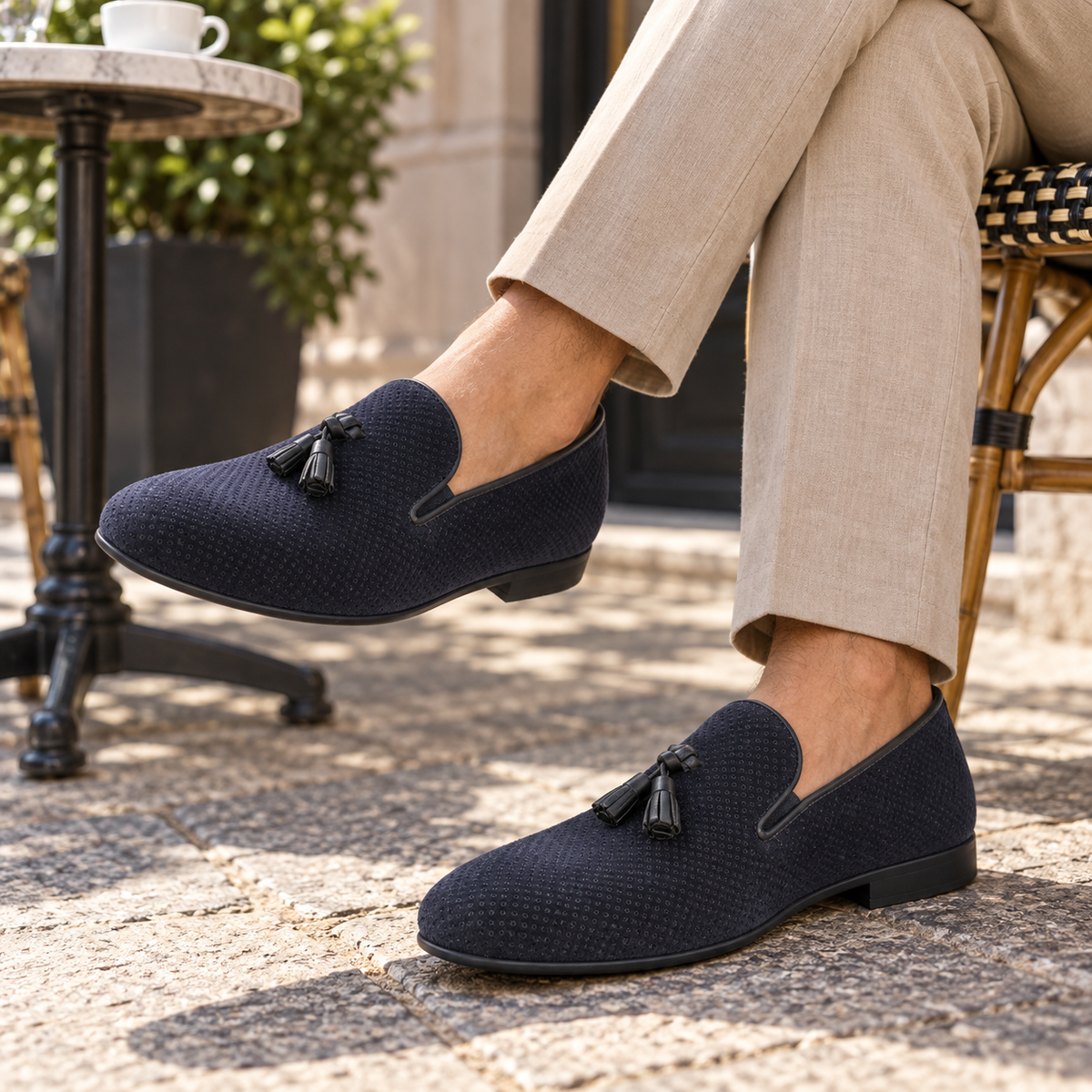 Mocasines Baerchi 2302 Puntos azul marino en uso