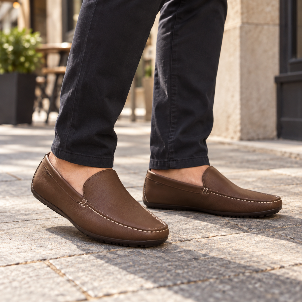 Zapatos Baerchi Dublin 7901 color cuero puestos