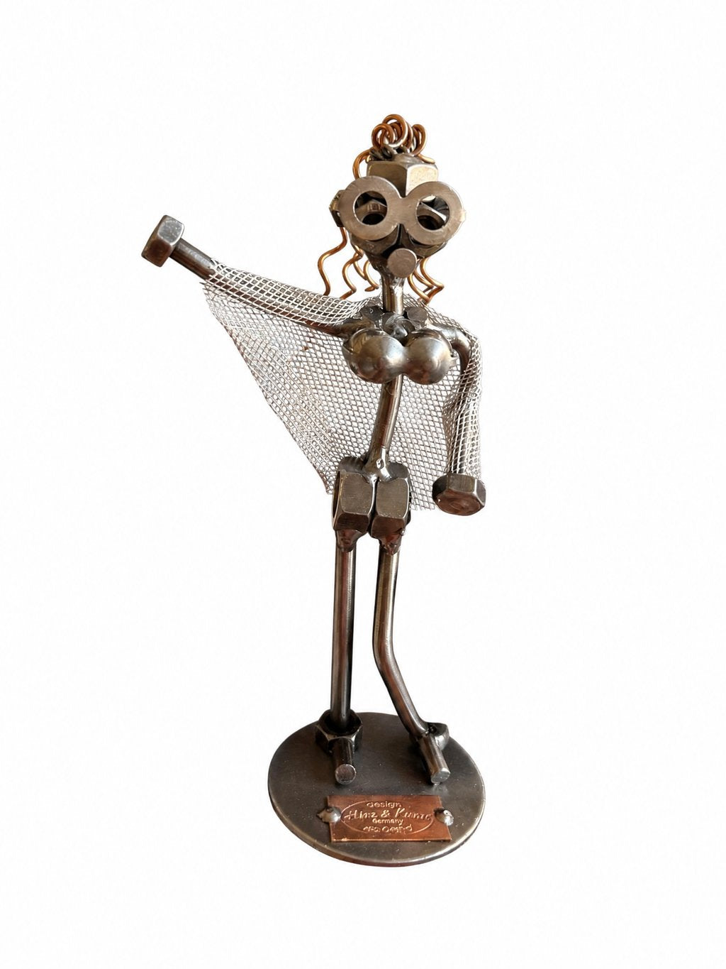 Figura Artesanal de Metal — Bailarina con Vestido de Malla