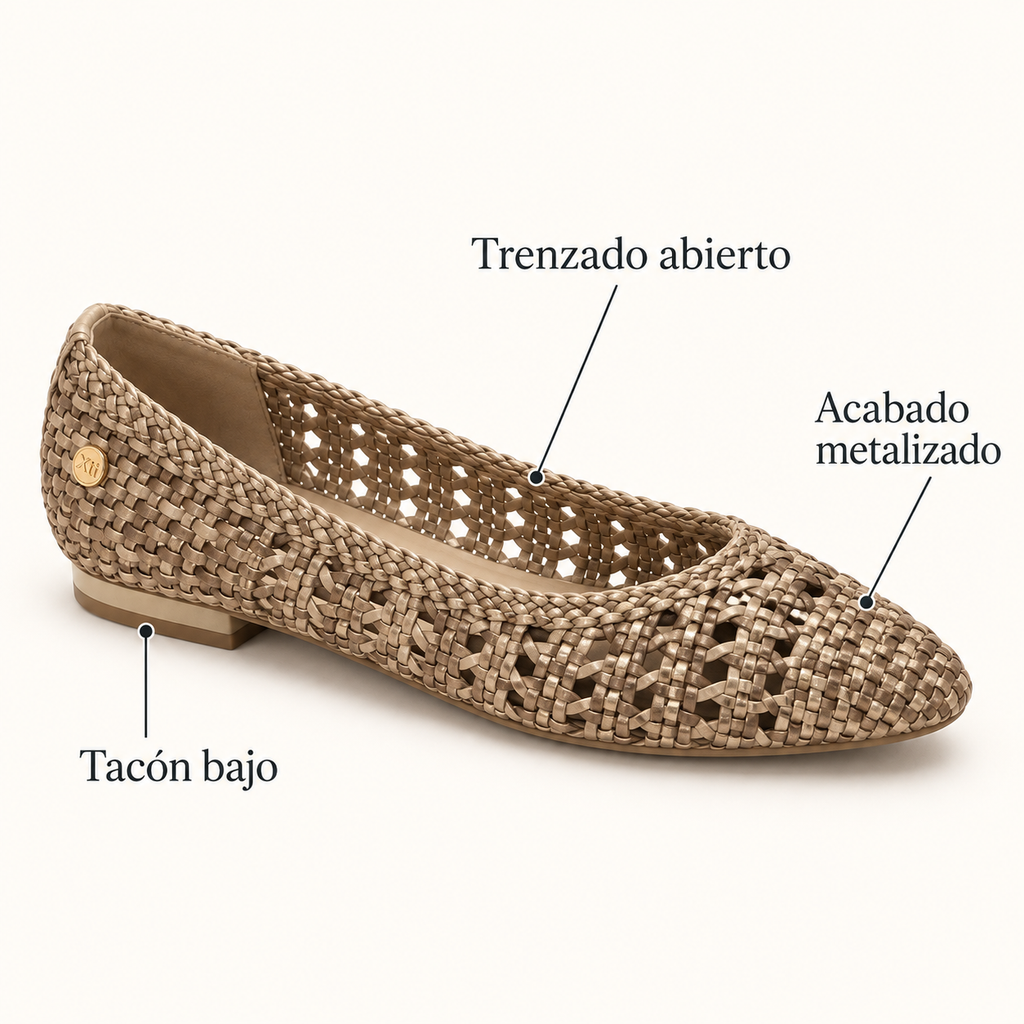Características de las bailarinas Xti 145299 beige trenzadas