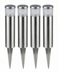 Set 4 Balizas Solares Cilíndricas Acero Inoxidable para Camino - Belavi