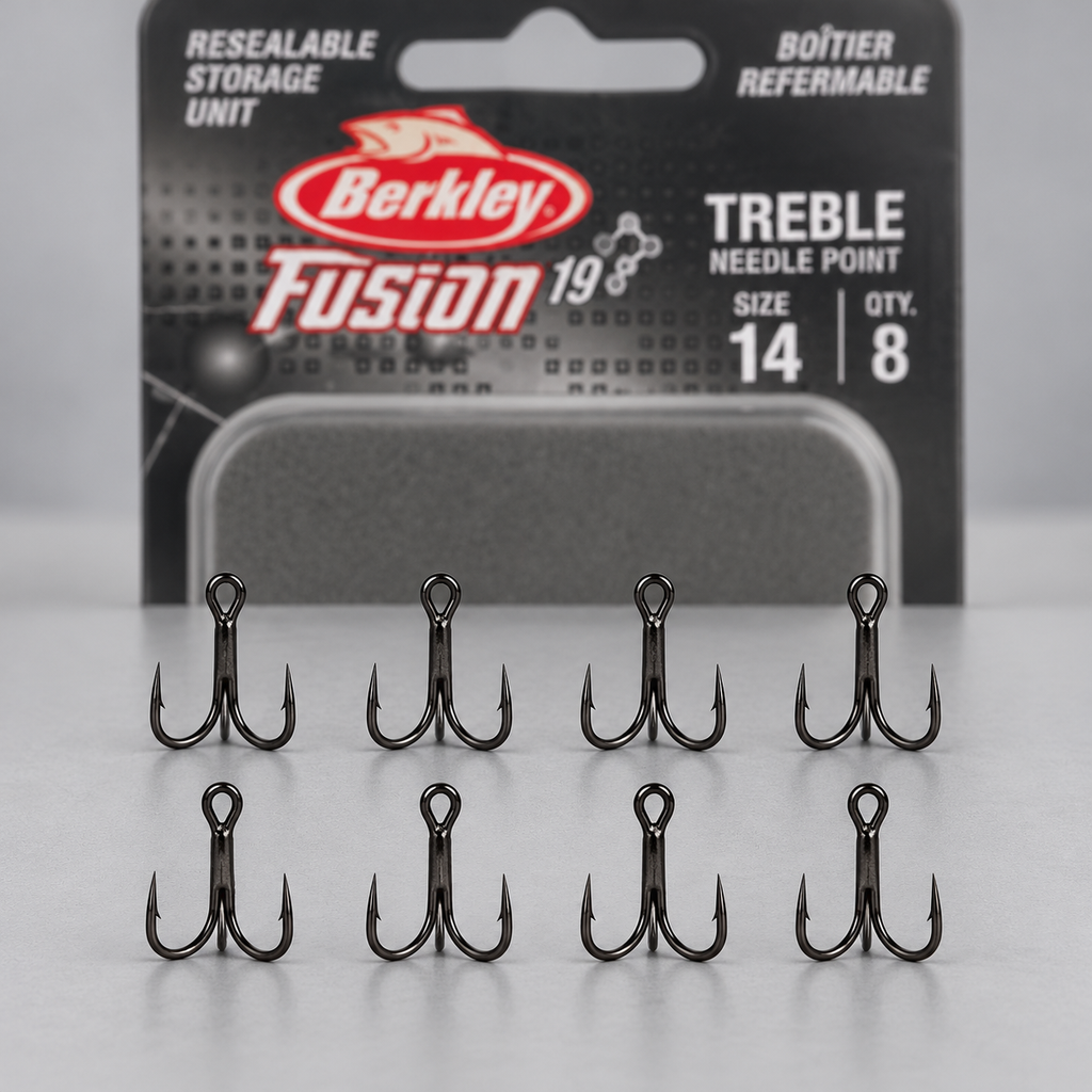 Detalle de 8 anzuelos triples Berkley Fusion19 Needle Point nº 14
