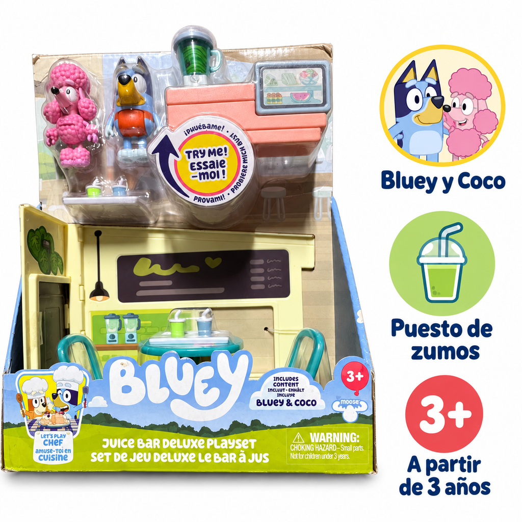 Características del set Bluey puesto de zumos Deluxe a partir de 3 años