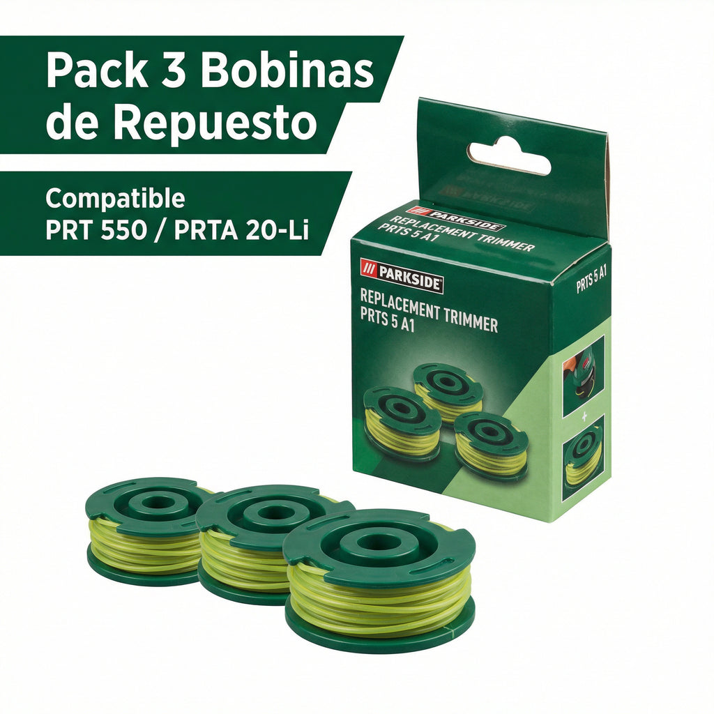 Pack 3 Bobinas de Repuesto para Desbrozadora PRTS 5 A1 | Parkside