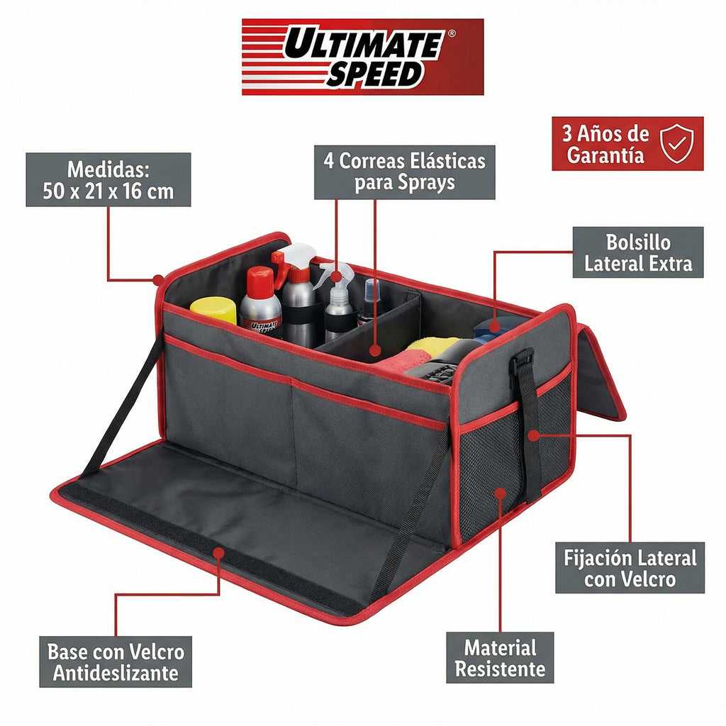 Bolsa Organizadora para Maletero con Velcro Antideslizante | Ultimate Speed