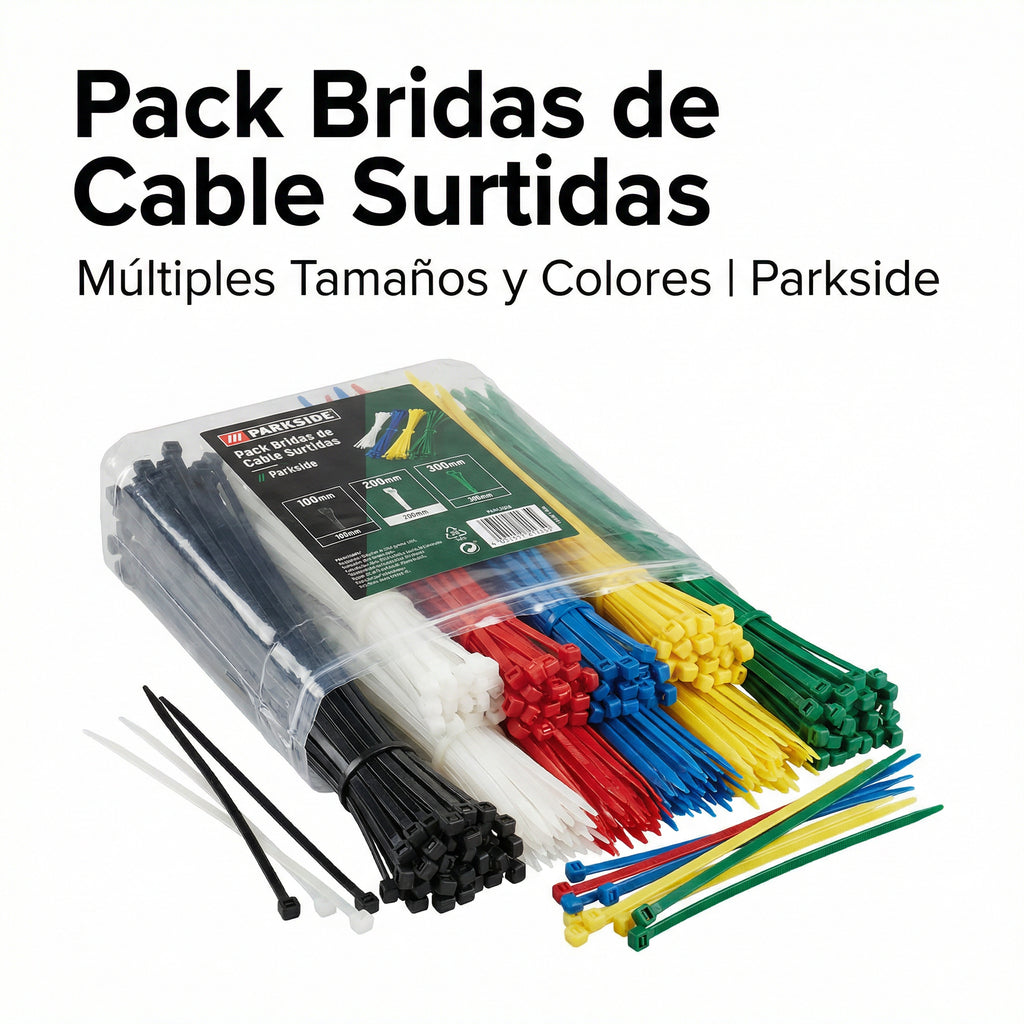 Pack Bridas de Cable Surtidas Múltiples Tamaños | Parkside