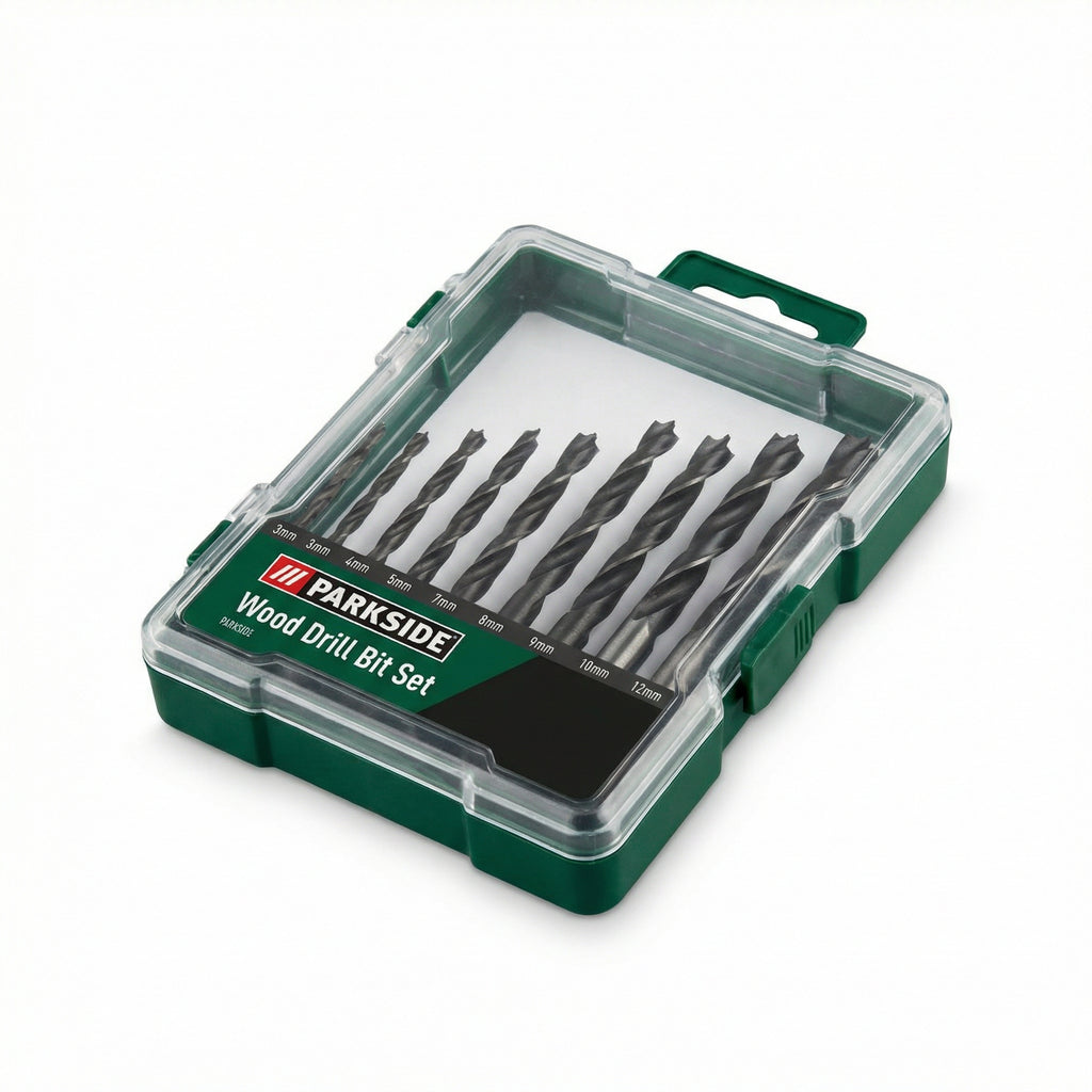 Set 10 Brocas para Madera Ø3-12mm con Estuche | Parkside