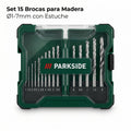 Set 15 Brocas para Madera Ø1-7mm con Estuche | Parkside