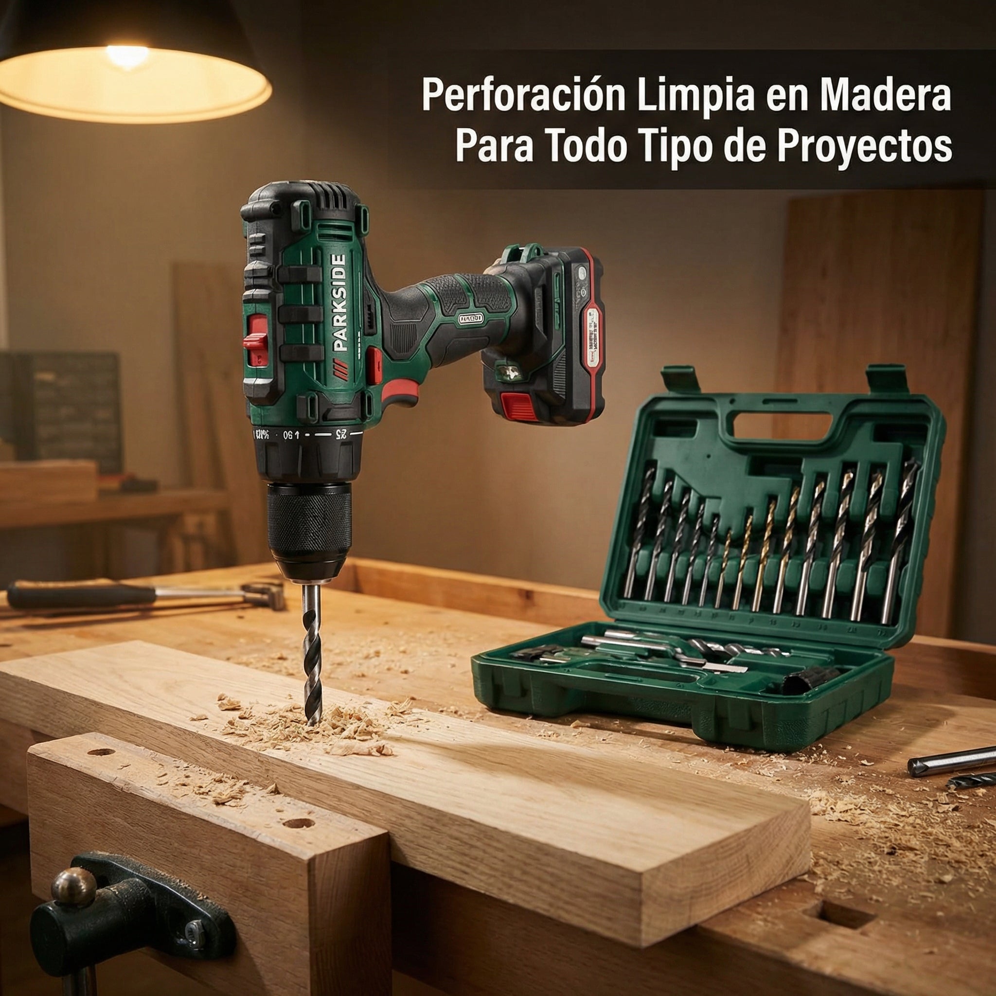 Set 15 Brocas para Madera Ø1-7mm con Estuche | Parkside