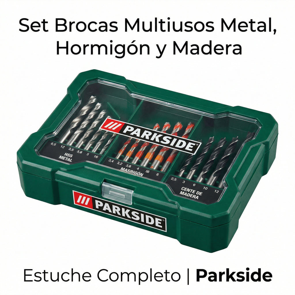 Set Brocas Multiusos Metal, Hormigón y Madera con Estuche | Parkside