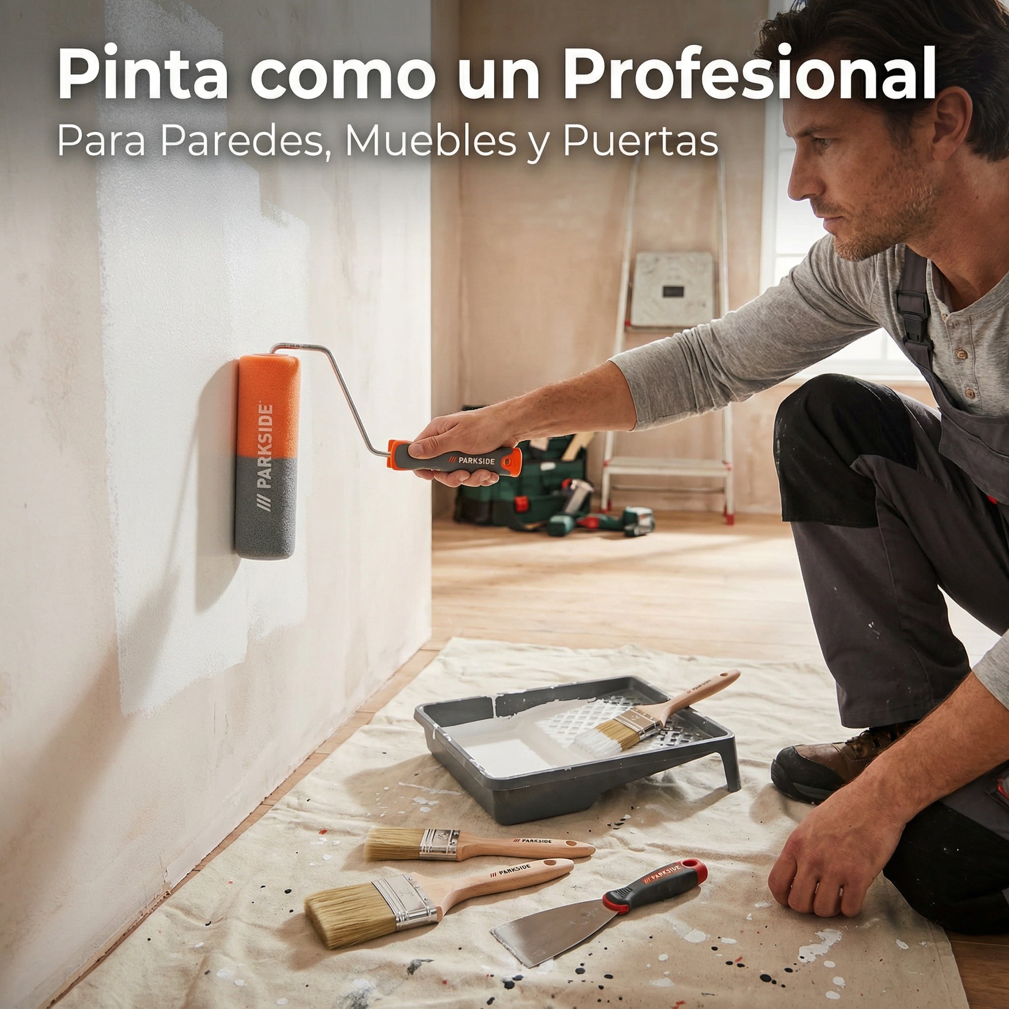 Set Brochas y Rodillo de Pintura Kit Completo | Parkside