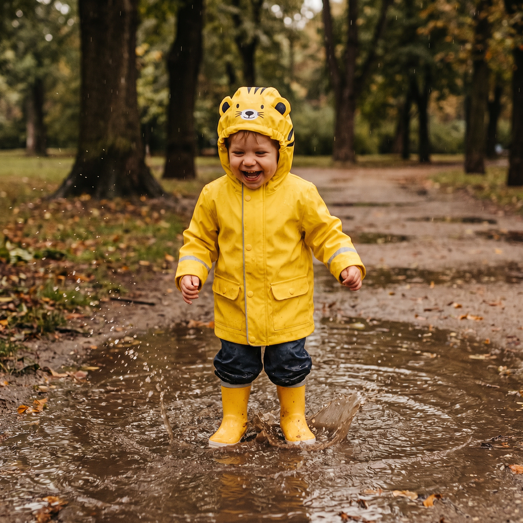 Chubasquero Infantil Amarillo Tigre Lily & Dan