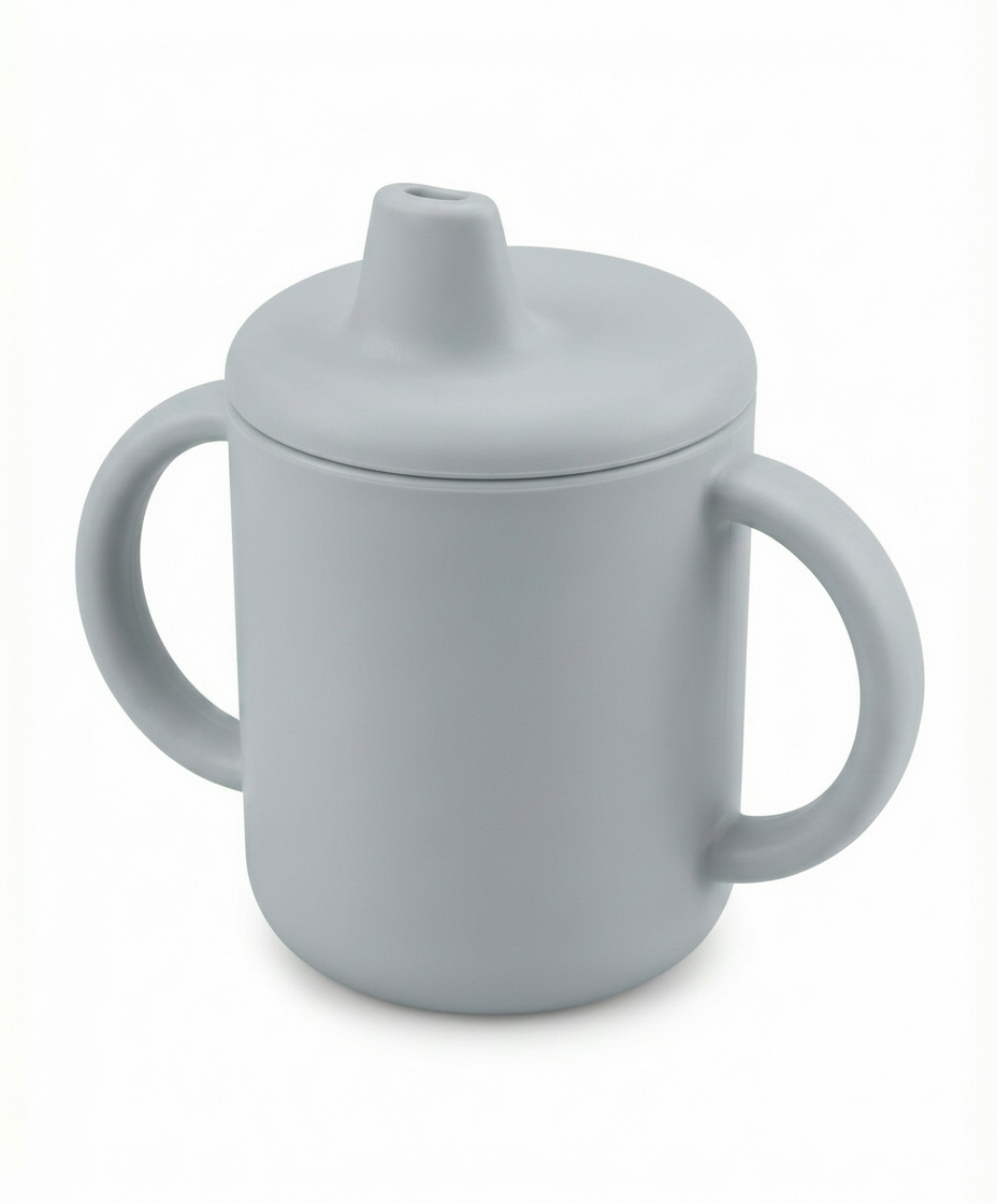 Taza Aprendizaje Bebé Crofton Gris con Tapa y Asas