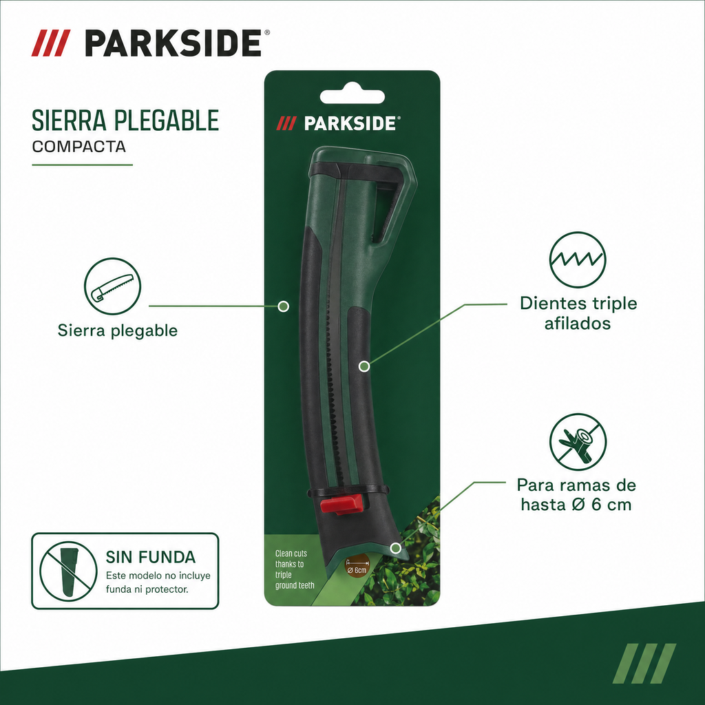 Parkside Sierra de Poda Plegable Compacta – Sin Funda