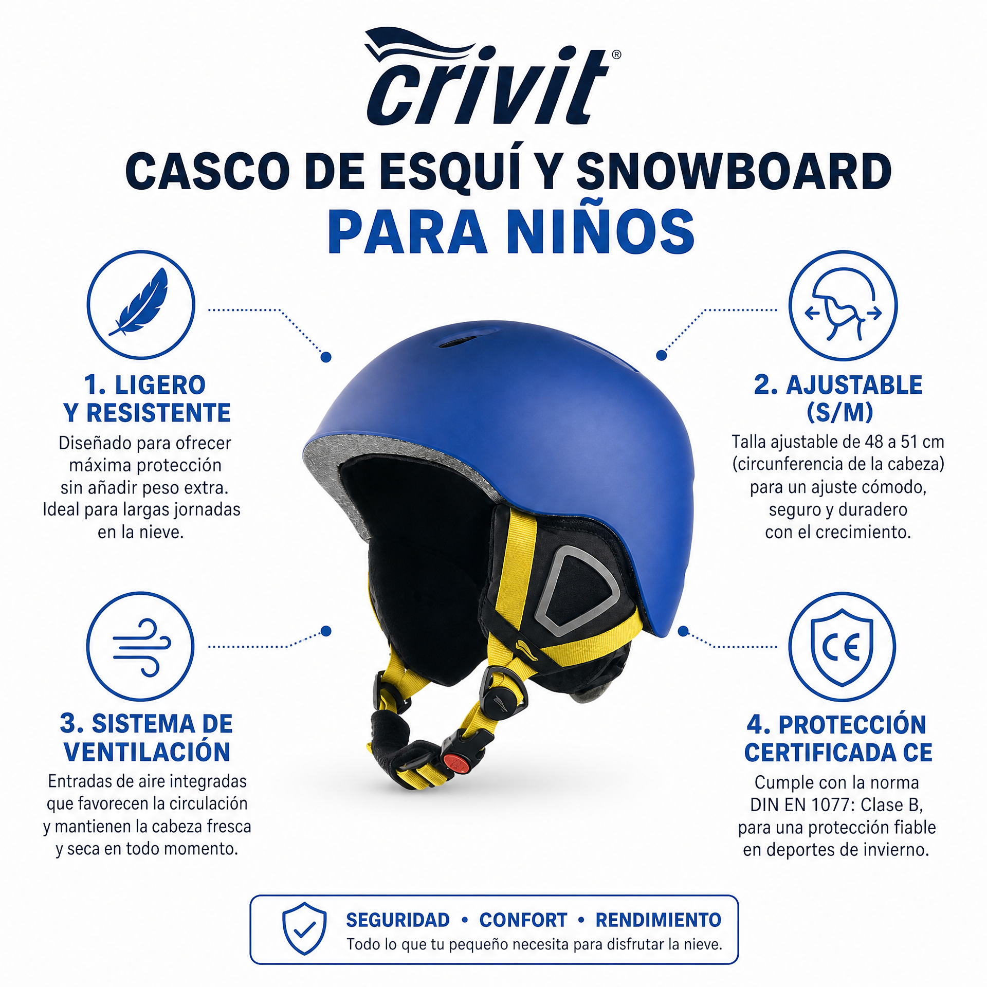 Crivit Casco Esquí Snowboard Niños Kids