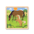 Puzle Infantil de Madera Caballo y Potro con Marco