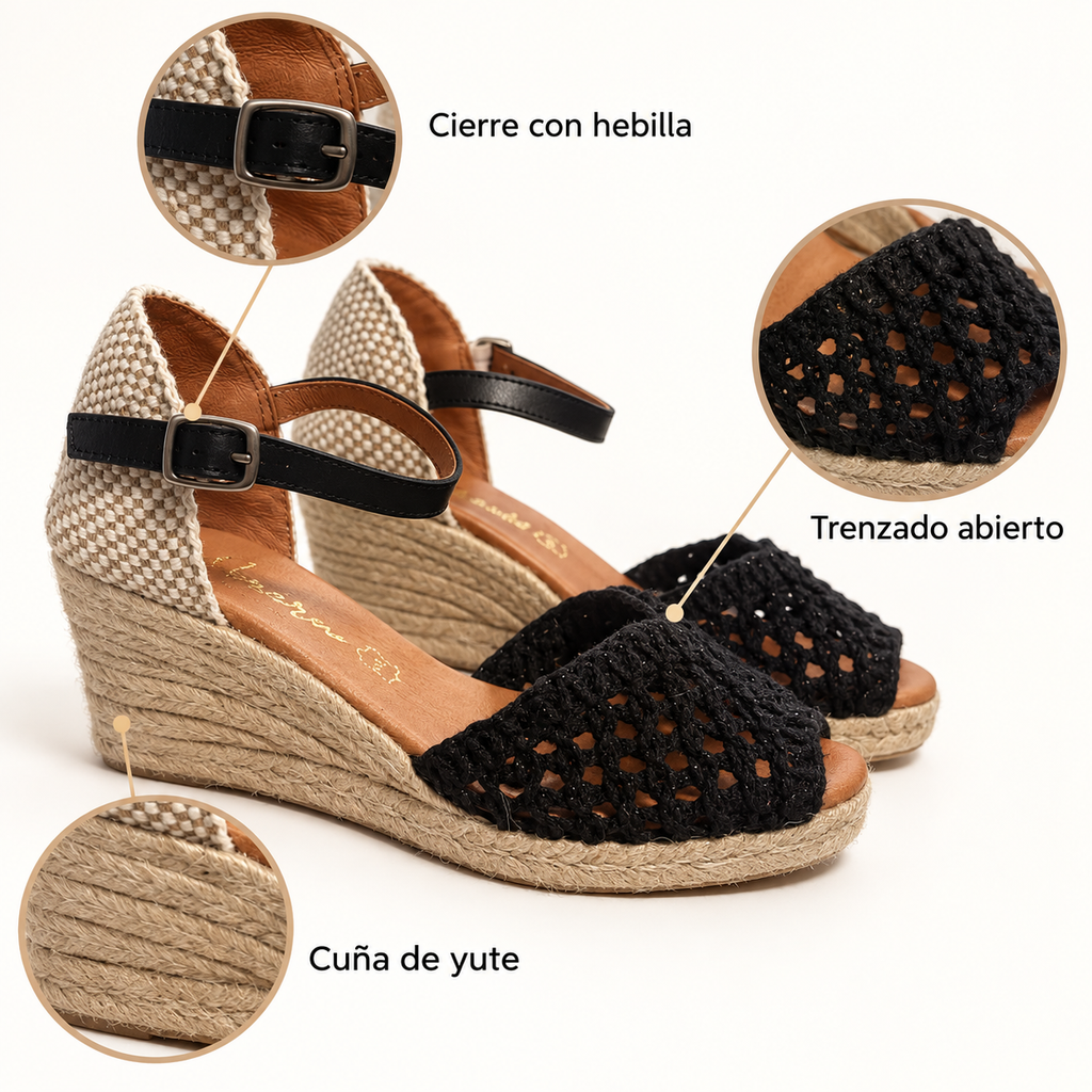 Características de las sandalias Cabrera 18490 negras
