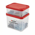 Pack 2 Cajas Organizadoras Transparentes con Tapa Roja Apilables | Parkside