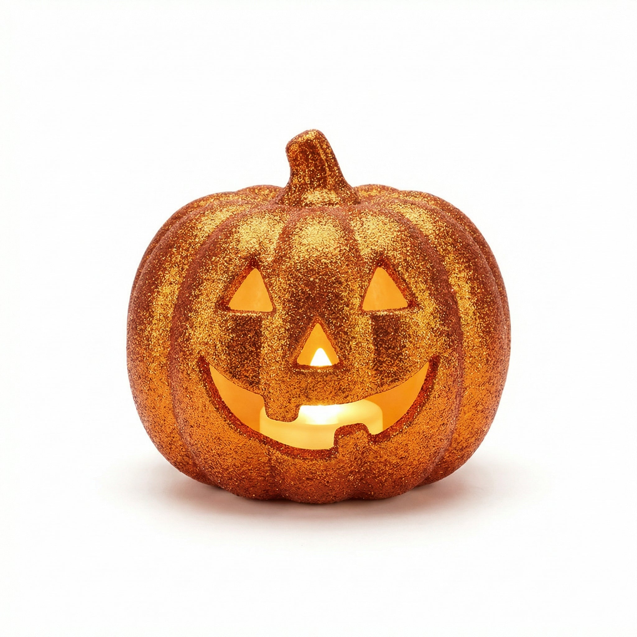 Calabaza LED Decorativa Halloween Naranja con Purpurina Ø16cm a Pilas | Home Creation