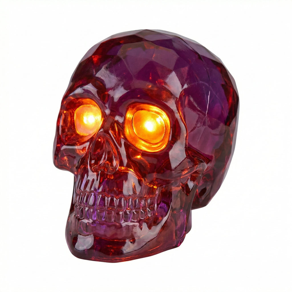 Calavera LED Decorativa Halloween Cristal Translúcido con Ojos Brillantes | Home Creation