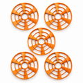 Pack de 5 discos naranjas Caldwell ClayCopter 110 mm sobre fondo blanco