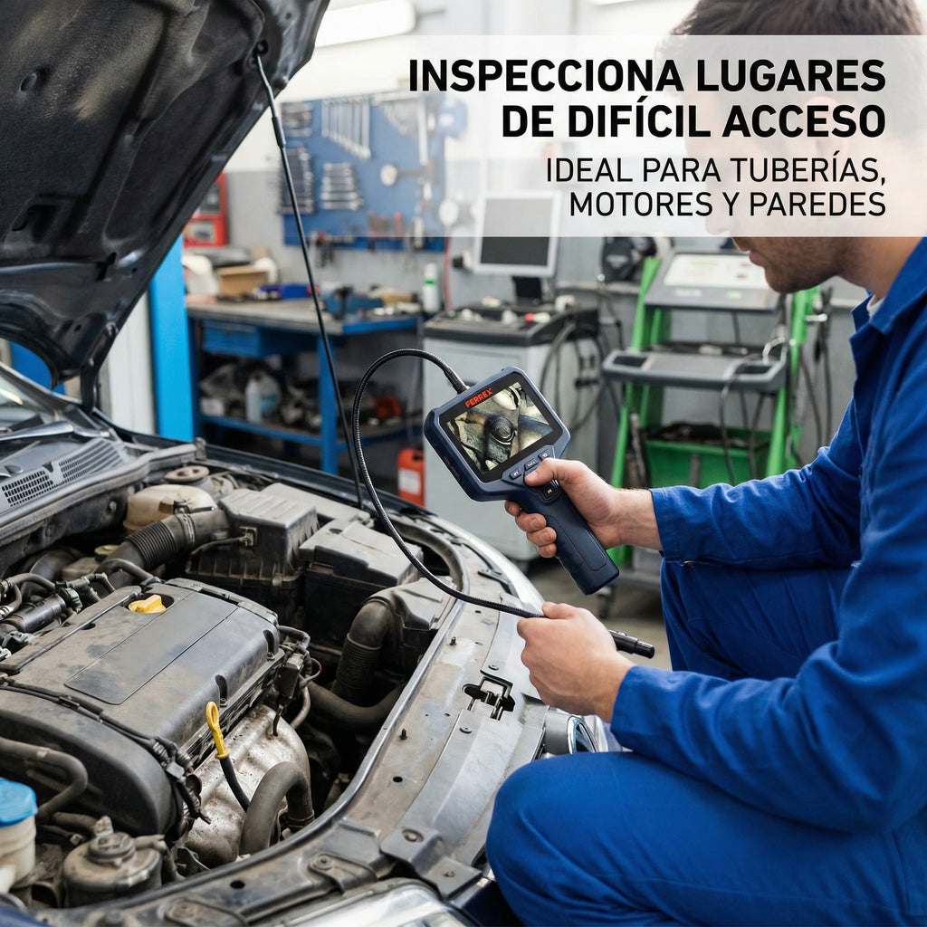 Cámara de Inspección Endoscópica IP67 Pantalla IPS 2.8" | Ferrex
